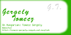 gergely tomecz business card